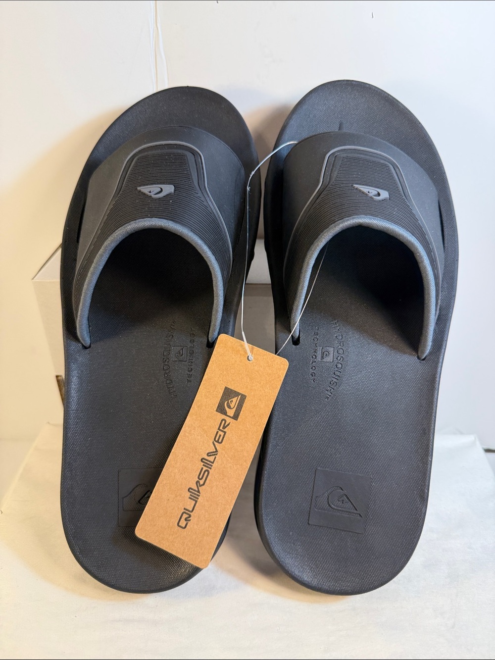 Quiksilver Black Men's Slide Sandals with Subtle Logo